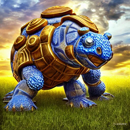 Image similar to national geographic photo of blastoise, pokemon in the wild, intricate, portrait, 8 k highly professionally detailed, hdr, cgsociety