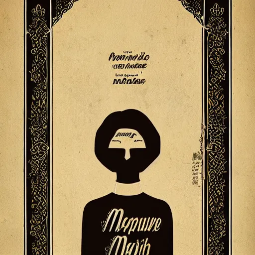 Image similar to melancholic persian typographic poster, vintage, masterpiece, emotionnal fonts, trending on artstation
