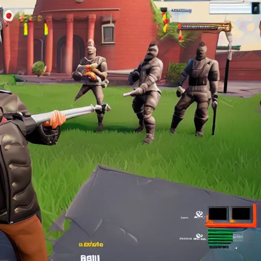 Image similar to vladimir putin as fortnite character, gameplay screenshot