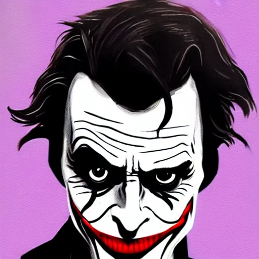 Image similar to David Tennant as the joker, single shot, long shot, eye level shot, Backlight, 16:9, concept art, deep focus, award winning, illustration by  John Romita Jr.