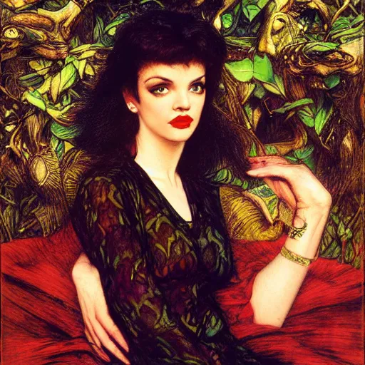 Image similar to portrait of a hybrid of a hybrid of judy garland and a hybrid of liza minelli and britney spears, holman hunt, john william waterhouse, kilian eng, rosetti, john everett millais, william holman hunt, 4 k