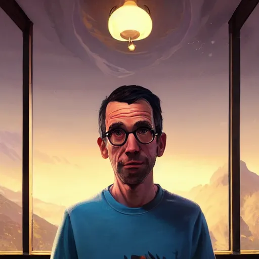 Image similar to highly detailed portrait milhouse, in gta v, stephen bliss, unreal engine, fantasy art by greg rutkowski, loish, rhads, ferdinand knab, makoto shinkai and lois van baarle, ilya kuvshinov, rossdraws, tom bagshaw, global illumination, radiant light, detailed and intricate environment