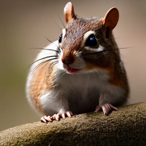 Prompt: hyper realistic photograph of a chipmunk in a business suit, close up shot, 8k,