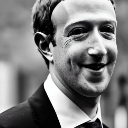 Image similar to Mark Zuckerberg with no mouth