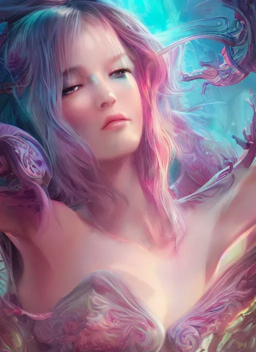 Image similar to dreamscape, female, ross tran, vivid colors, anatomical, highly detailed sculpture, intricate detailed, ommatidia, 8 k, cinematic atmosphere, post - processing