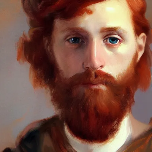 Image similar to highly detailed portrait of a ginger mans face who has spaghetti bolognese for hair, artstation, 8 k, sfx, john singer sargent.