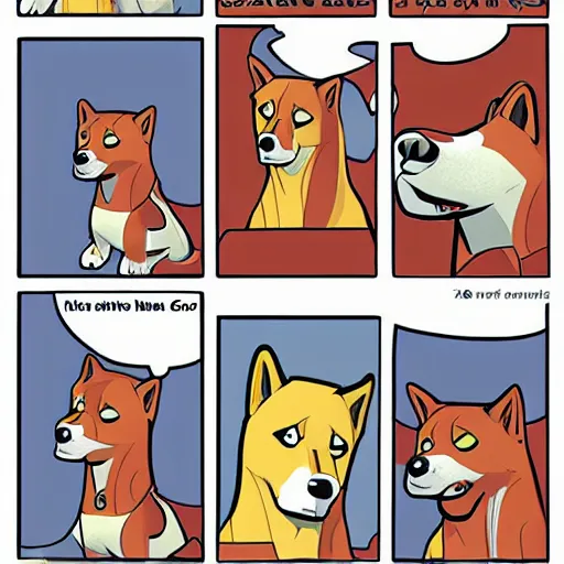 Image similar to a doge meme by Bruce Timm