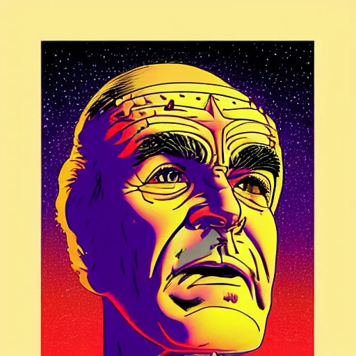 Image similar to mel gibson retro minimalist portrait moebius starwatcher comic by jean giraud, 8 k