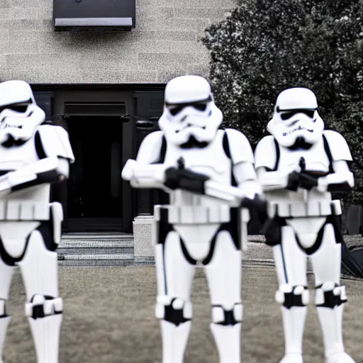 Prompt: Obama infront of an leading Army of Stormtrooper attacking the White house, Obama has a red lightsaber in his right hand, high field of view, focus is on Obama and the Stormtrooper behind him, 40nm lens, shallow depth of field, split lighting, 4k,