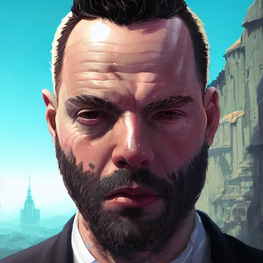 Image similar to highly detailed portrait, lord boldemor, in gta v, stephen bliss, unreal engine, fantasy art by greg rutkowski, loish, rhads, ferdinand knab, makoto shinkai and lois van baarle, ilya kuvshinov, rossdraws, tom bagshaw, global illumination, radiant light, detailed and intricate environment