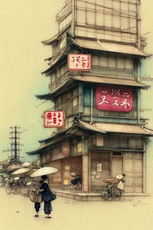 Image similar to (((((1950s japanese city . muted colors.))))) by Jean-Baptiste Monge !!!!!!!!!!!!!!!!!!!!!!!!!!!