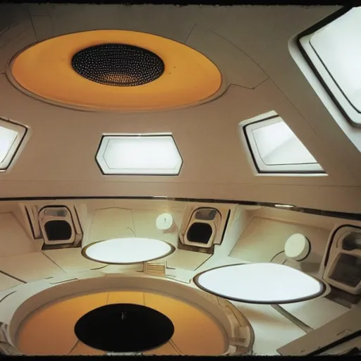 Image similar to spaceship starship battlestar interior design by Alvar Aalto