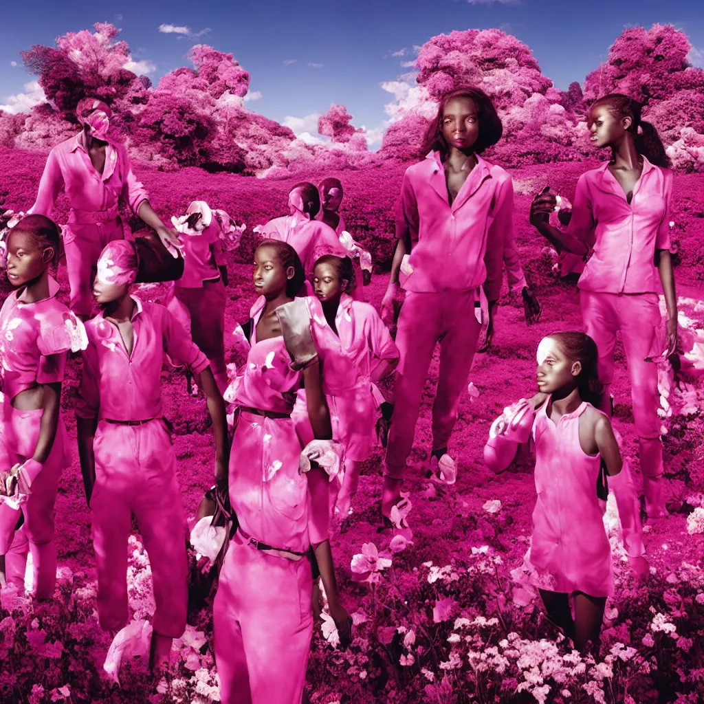 Image similar to fragrance advertising campaign by richard mosse