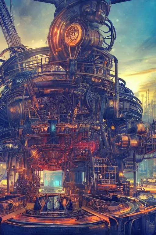 Image similar to a movie poster, tinvasion of the tripmachines, realistic digital art, 3 d render of a huge futuristic steampunk machine generator inside a steampunk machinery, 8 k, fluorescent colors, halluzinogenic, multicolored, exaggerated detailed, unreal engine