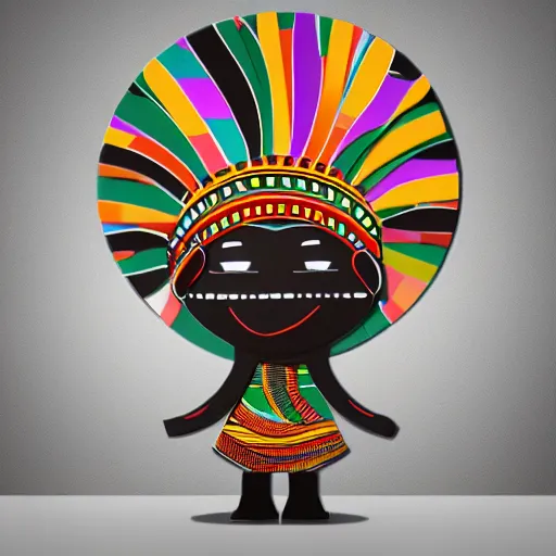 Prompt: african tribal chief vinyl art toy, detailed product photo, 3 d render, magazine collage