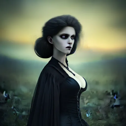 Prompt: photographic portrait of a stunningly beautiful gothic vampire female in soft dreamy light at sunset, contemporary fashion shoot, by edward robert hughes, annie leibovitz and steve mccurry, david lazar, jimmy nelsson, breathtaking, 8 k resolution, extremely detailed, beautiful, establishing shot, artistic, hyperrealistic, beautiful face, octane render