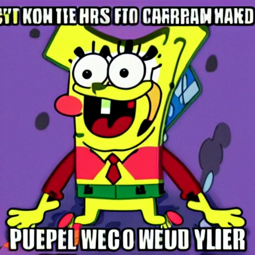 excited face meme spongebob