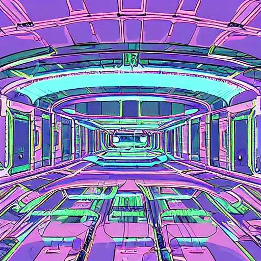 Prompt: interior alien science facility high detail, digital art