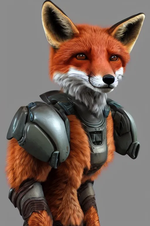 Prompt: portrait of a fox in starcraft terran marine power armor, concept art by wayne reynolds, high quality 3 d render hyperrealist very cute muted color fluffy! highly detailed, vray smooth, soft indoor light, low angle, uhd 8 k, sharp focus