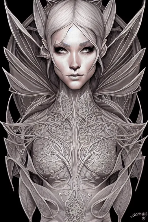 Image similar to digital art, centered elven ,intricate, veins, by James Jean and by artgerm , ultradetailed, charachter design, concept art, trending on artstation,