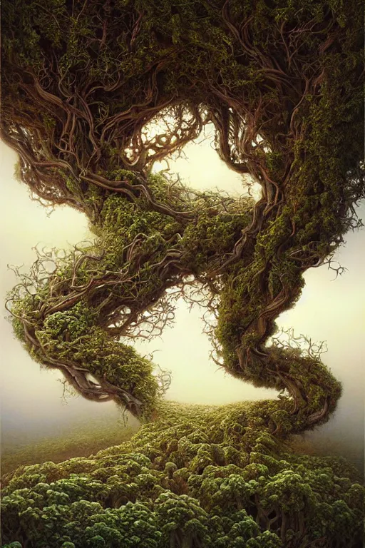 Image similar to Intricate stunning highly detailed mother earth, 🌱, by agostino arrivabene and Vladimir Kush, surreal, digital painting, ultra realistic, dramatic lighting, twisted vines, lush plants, pristine water, artstation