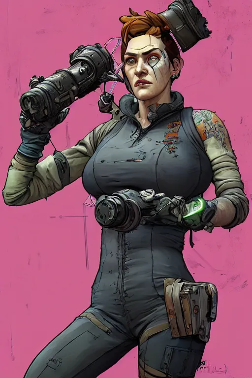 Prompt: a study of cell shaded portrait of Kate Winslet mechanic as Borderlands 3 concept art, llustration, post grunge, concept art by josan gonzales and wlop, by james jean, Victo ngai, David Rubín, Mike Mignola, Laurie Greasley, highly detailed, sharp focus, alien, Trending on Artstation, HQ, deviantart, art by artgem