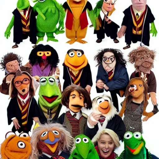 Prompt: harry potter cast as muppets