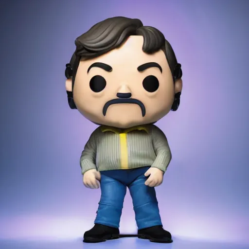 Image similar to studio photograph of a Stephen Fry funko pop, 8k, detailed, product photography, studio lighting