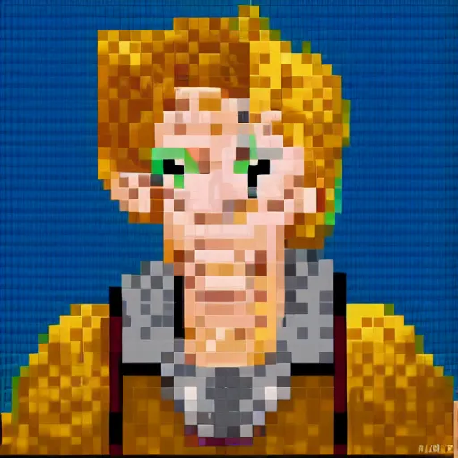 Prompt: pixel art Guybrush Threepwood from Monkey Island, retro, 90\'s game