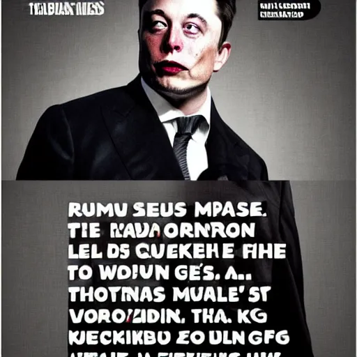 Image similar to zombie elon musk