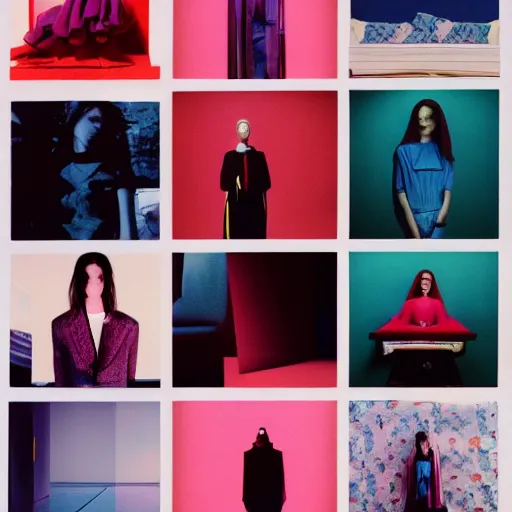 Prompt: balenciaga lookbook campaign in the style of tyler mitchel, blue rays, redshift, wide shot, coloured polaroid photograph, pastel, kodak film, hyper real, stunning moody cinematography, by maripol, fallen angels by wong kar - wai, 3 5 mm, style of suspiria and neon demon, david hockney, detailed, film photography