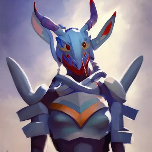 Image similar to greg manchess portrait painting of partially armored sylveon as overwatch character, medium shot, asymmetrical, profile picture, organic painting, sunny day, matte painting, bold shapes, hard edges, street art, trending on artstation, by huang guangjian, gil elvgren, ruan jia, greg rutkowski, gaston bussiere