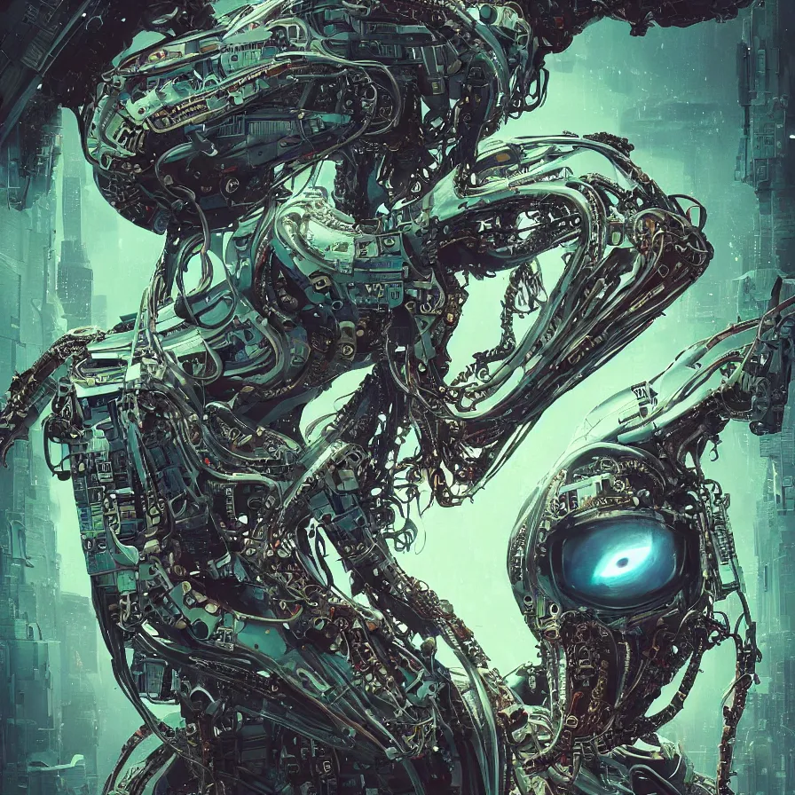 Image similar to portrait of a squid monster astronaut. full body portrait, intricate abstract. cyberpunk, intricate artwork. neon eyes, by Tooth Wu, wlop, beeple. octane render, trending on artstation, greg rutkowski very coherent symmetrical artwork. cinematic, hyper realism, high detail, octane render, 8k, minimalistic, hyperrealistic surrealism, award winning masterpiece with incredible details, a surreal vaporwave liminal space, highly detailed, trending on ArtStation