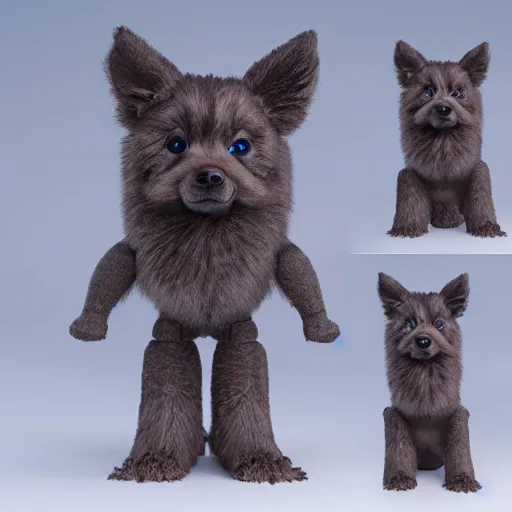 Prompt: mech robot dog model, studio lighting, product photo, fluffy, fur