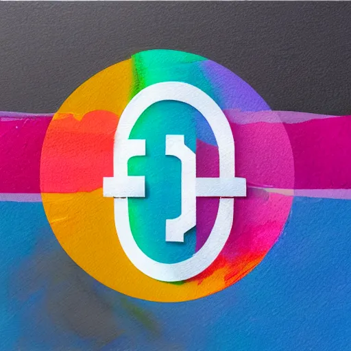 Image similar to 3 d of the mega online radio logo symbol, flat paint, acrylic, minimal, abstract, art style by joshy sly, water color, soft pastel colors, generate multiple random colors