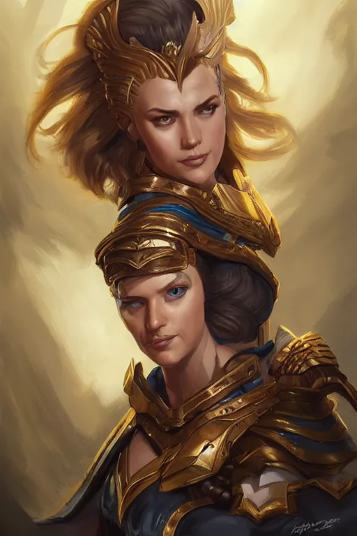 Image similar to amazon valkyrie athena, d & d, fantasy, portrait, highly detailed, headshot, digital painting, trending on artstation, concept art, sharp focus, illustration, art by artgerm and greg rutkowski and magali villeneuve