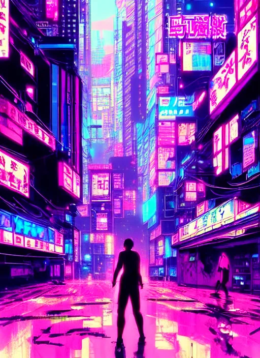 Prompt: city pop idol dancing in the apocalypse cyberpunk, accurate features, very intricate ultrafine details, masterpiece, realistic shaded lighting, detailed backgrounds, epic composition, soft neon lights, rain, in style of yoji shinkawa, pan ren wei, col price, atey ghailan, grunge aesthetic