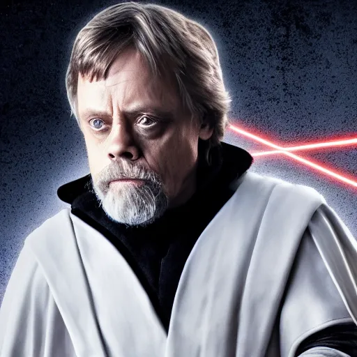 Prompt: mark hamill luke skywalker as dart vader star wars dramatic lighting 8k hdr