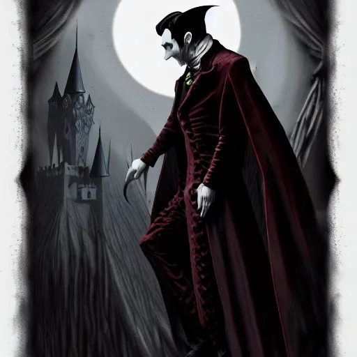 Image similar to the legend of count dracula in roblox, illustration, very detailed, fantasy, dramatic, intricate, elegant, highly detailed, digital painting, artstation, concept art, smooth, sharp focus, illustration, art by Gustave Dore, octane render