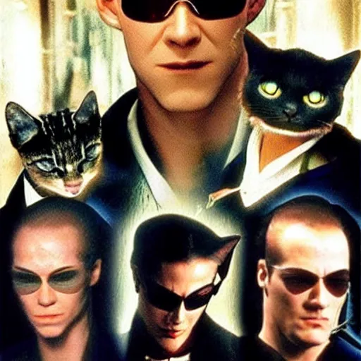 Prompt: cats from the matrix movie