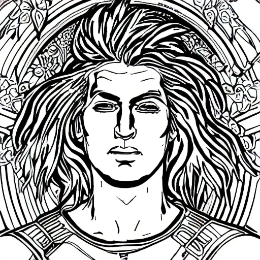 Prompt: apollo face close up coloring pages