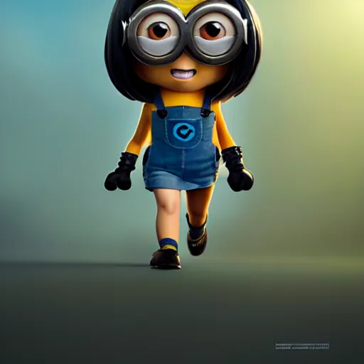 Image similar to minion funko pop, by tom bagshaw and ilya kuvshinov, rtx rendering, octane render 1 2 8 k, maya, extreme high intricate details by wlop, digital anime art by ross tran, medium shot, composition by sana takeda, dramatic lighting by greg rutkowski