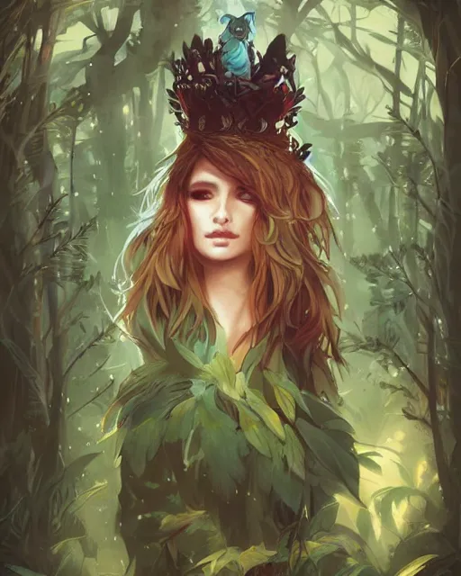 Image similar to the queen of the forest, by Fernanda Suarez and ross tran