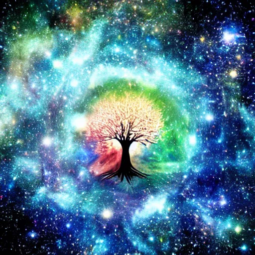 Prompt: a hyper-detailed photo of tree of life in galaxy