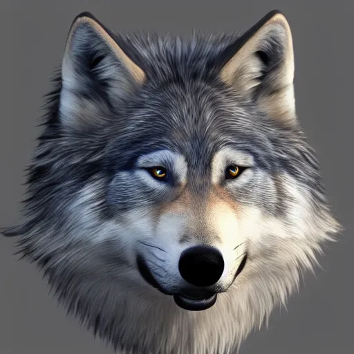 Prompt: hyperrealistic wolf rendered in unreal engine, 3d model turnaround, 4k
