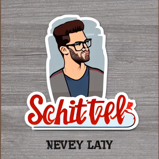 Image similar to schitts creek dan levy sticker art, svg vector, adobe - illustrator