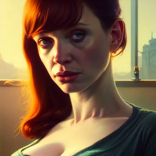 Prompt: highly detailed upper body portrait christina hendricks in gta v, stephen bliss, unreal engine, fantasy art by greg rutkowski, loish, rhads, ferdinand knab, makoto shinkai and lois van baarle, ilya kuvshinov, rossdraws, tom bagshaw, global illumination, radiant light, detailed and intricate environment