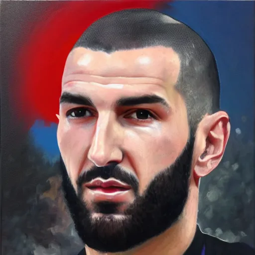 Prompt: Karim benzema, oil painting