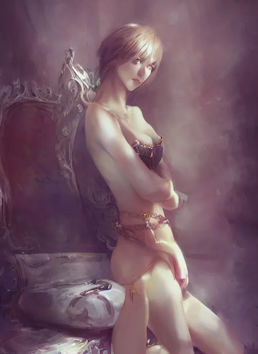 Image similar to princess on her throne by wlop