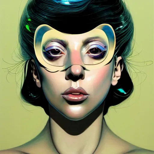 Image similar to prompt : lady gaga portrait soft light painted by james jean and katsuhiro otomo and erik jones, inspired by akira anime, smooth face feature, intricate oil painting, high detail illustration, sharp high detail, manga and anime 1 9 9 9